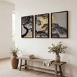 Posters of Japan Japanese Pine Tree & Moon wall art displayed on a wall in a styled room