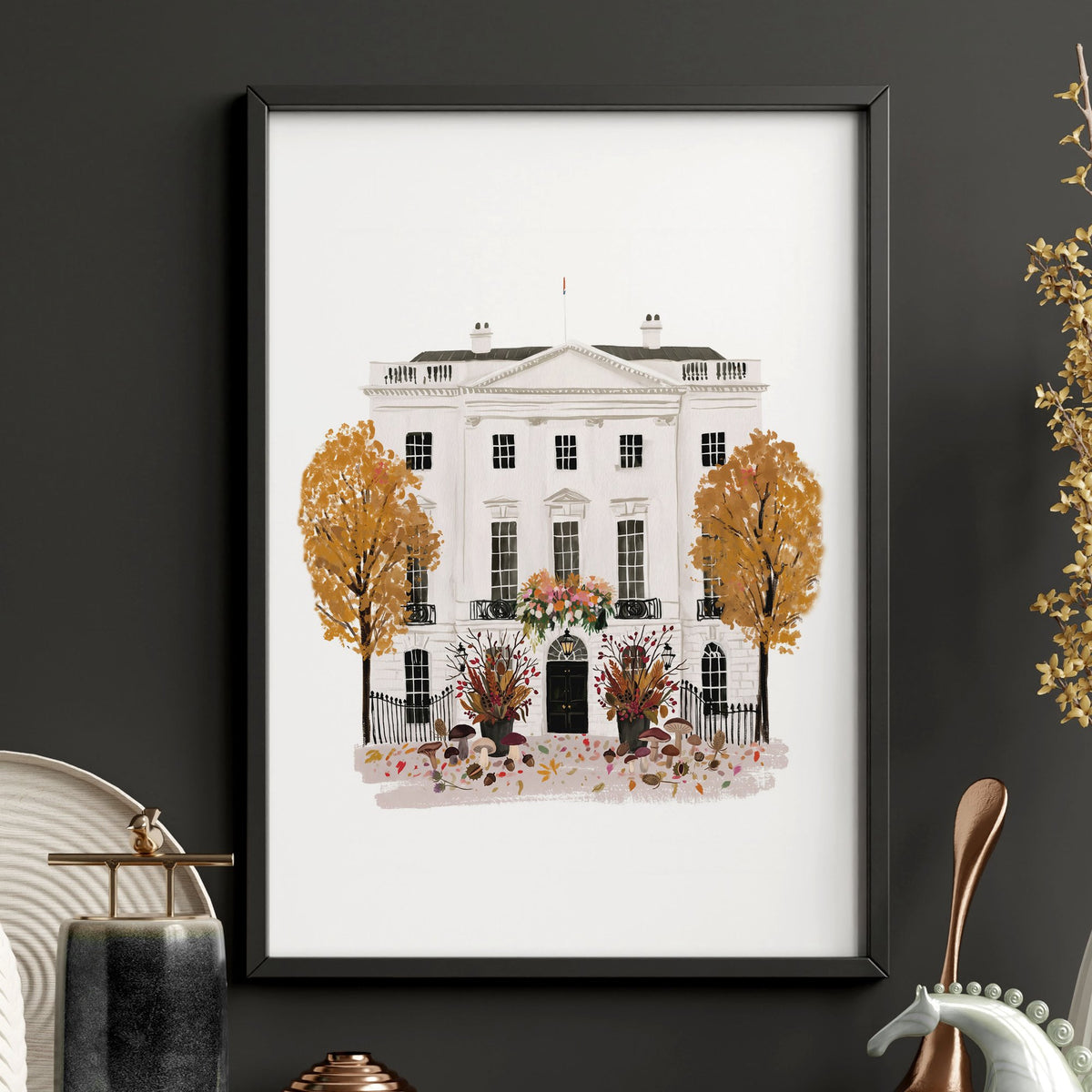 Posters of London England | "An Autumn Day in London" Big Ben & London Eye wall art — piece 3 of 3 in the set