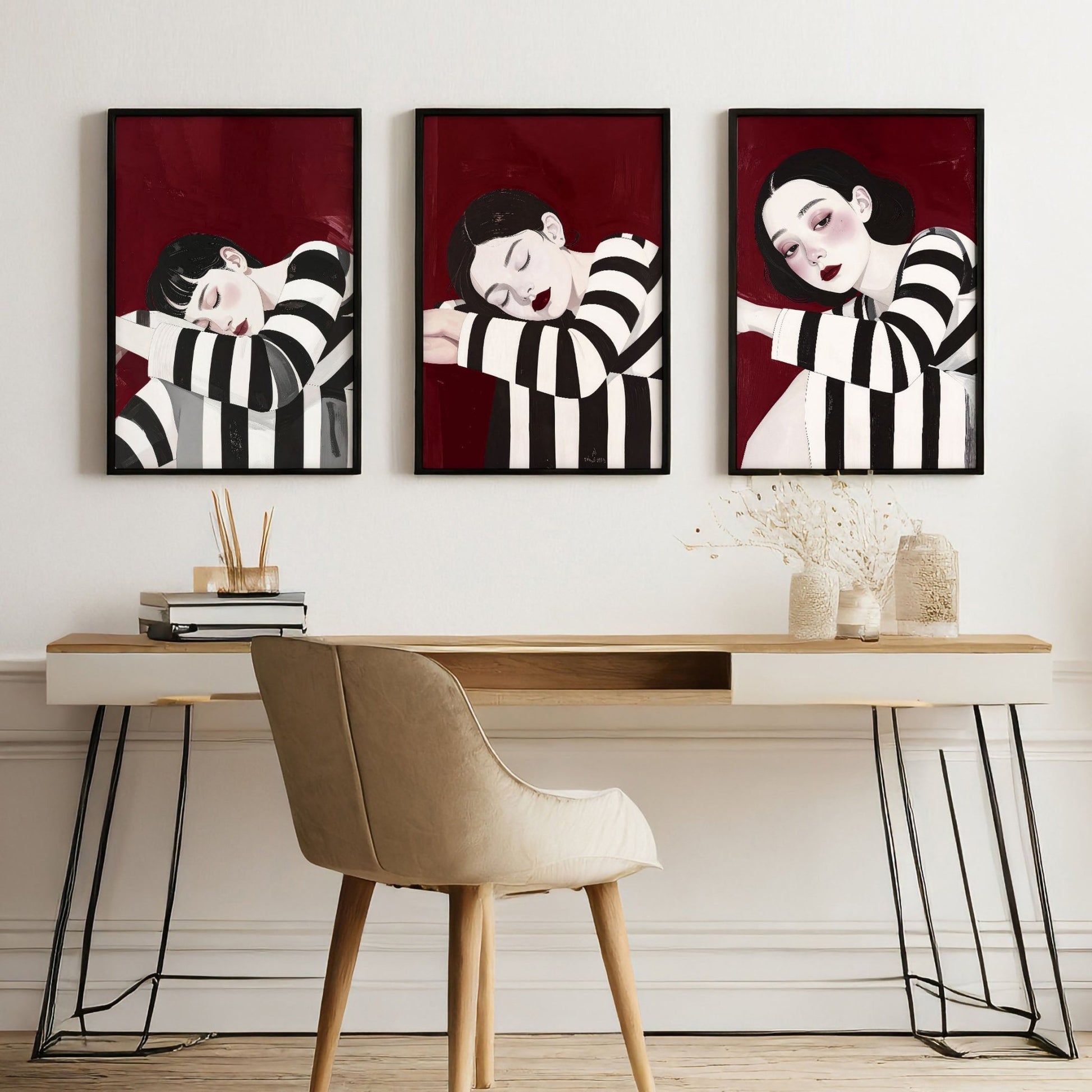 Posters Wall Art | Set of 3 Boho Women Wall art Prints