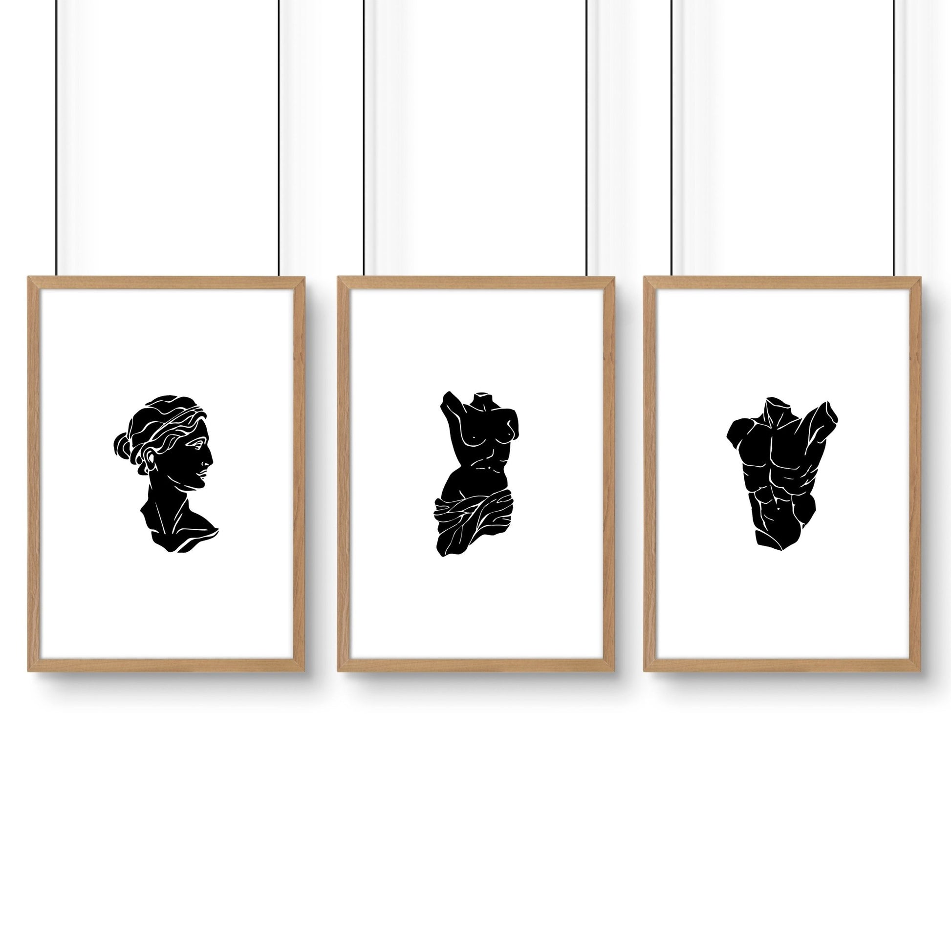 Posters With Frames | Set of 3 Sculpture Wall art Prints
