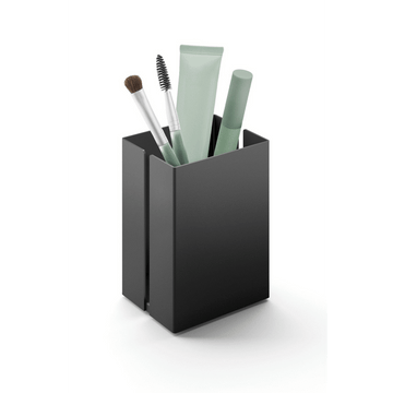 Potes 7.5 cm Black Stainless Steel Makeup Utensil Box 40536