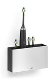 Potes Premium Brushed Stainless Steel Toothbrush Holder - Wall - Mounted Electric Brush Organiser