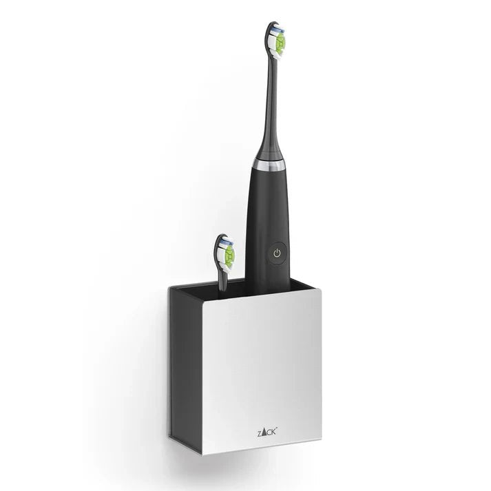 Potes Premium Brushed Stainless Steel Toothbrush Holder - Wall - Mounted Electric Brush Organiser
