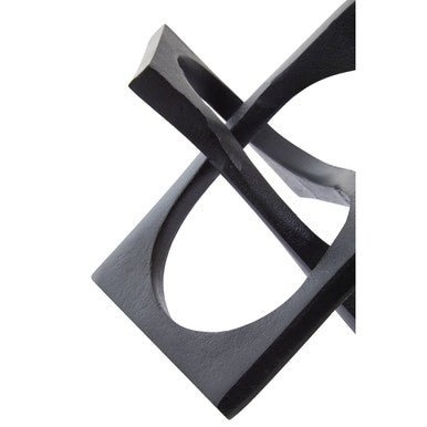Prato Black Finish Square Knot Sculpture