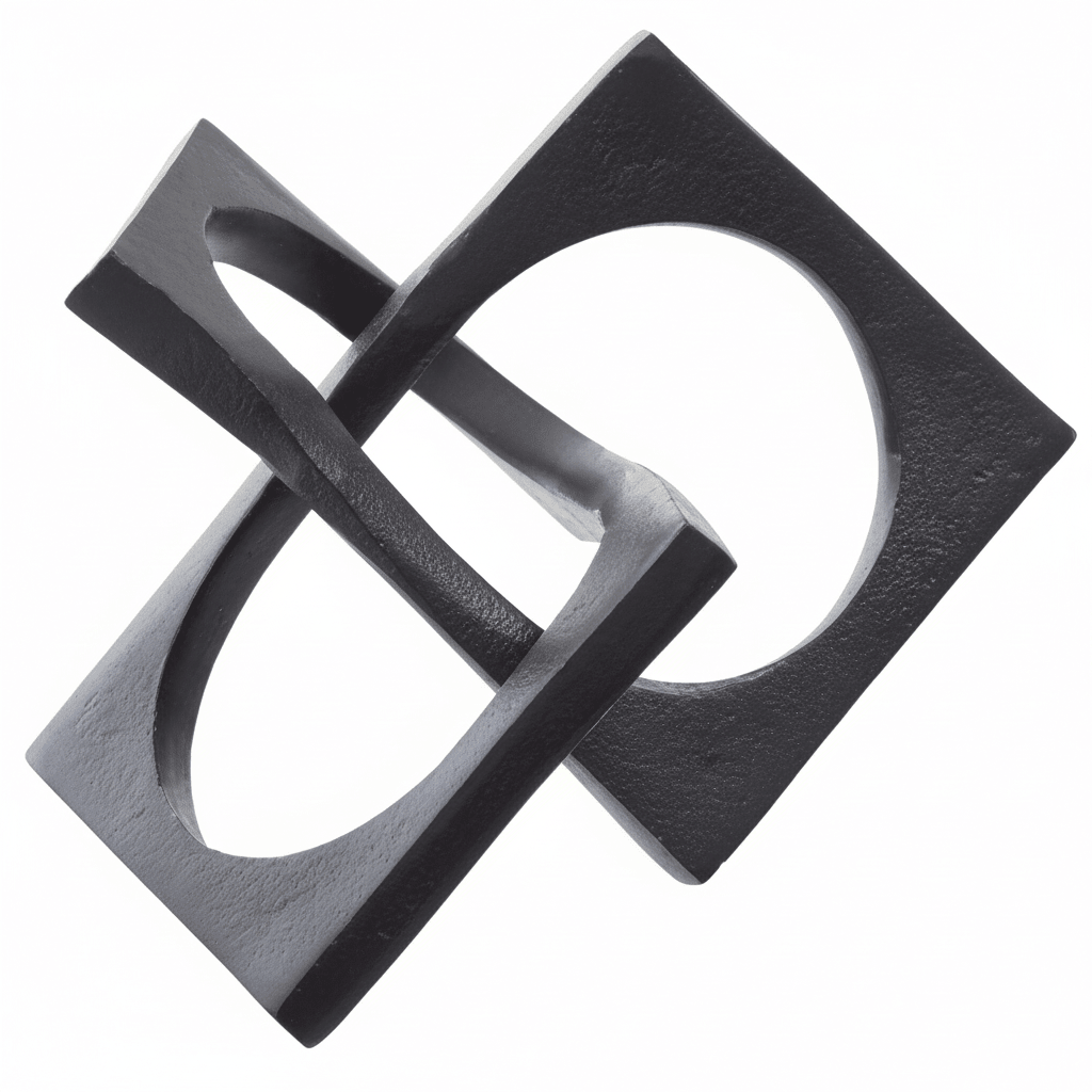 Prato Black Finish Square Knot Sculpture