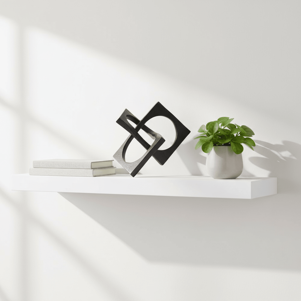 Prato Black Finish Square Knot Sculpture