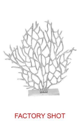 Prato Small Silver Nickel Finish Coral Sculpture