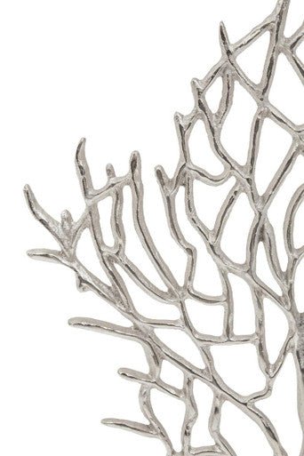 Prato Small Silver Nickel Finish Coral Sculpture