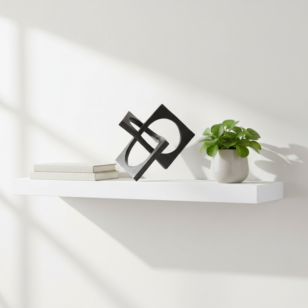 Prato Black Finish Square Knot Sculpture