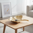Prato Large Antique Gold Finish Ginkgo Dish