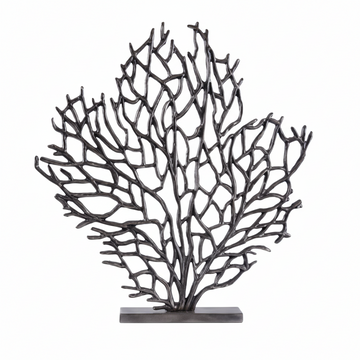 Prato Large Black Nickel Finish Coral Sculpture