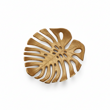 Prato Monstera Small Gold Finish Leaf Dish