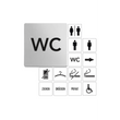 Premium Indici Brushed Stainless Steel WC Information Sign - Model 50715