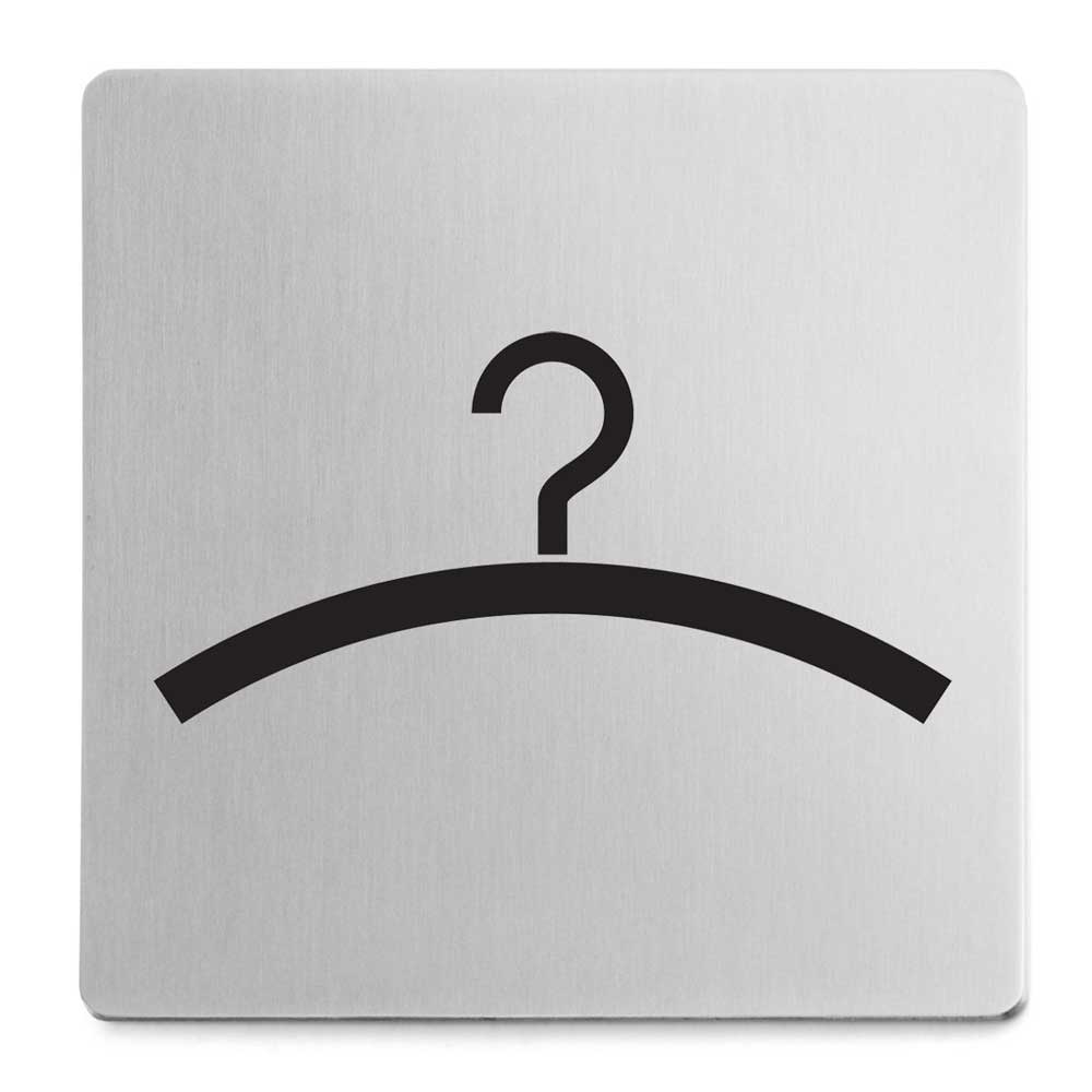 Premium Indici Cloakroom Sign - Brushed Steel Elegance