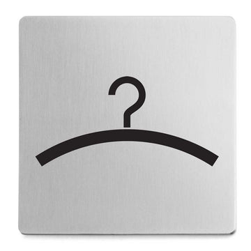 Premium Indici Cloakroom Sign - Brushed Steel Elegance