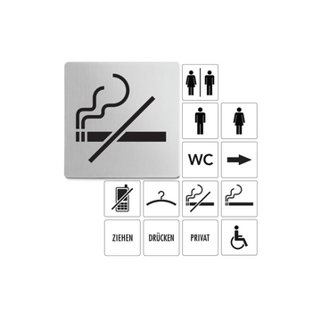 Premium Indici No Smoking Sign - Brushed Stainless Steel 50719
