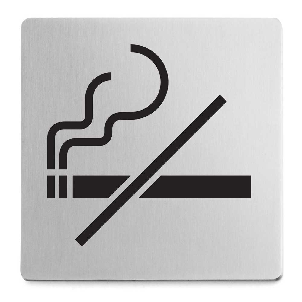 Premium Indici No Smoking Sign - Brushed Stainless Steel 50719