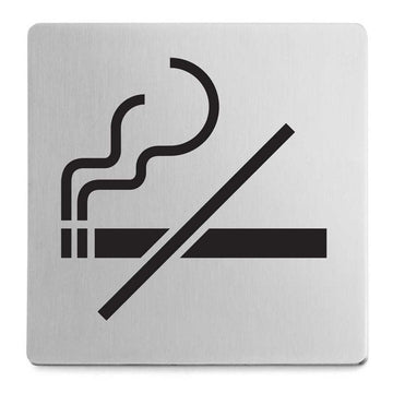 Premium Indici No Smoking Sign - Brushed Stainless Steel 50719