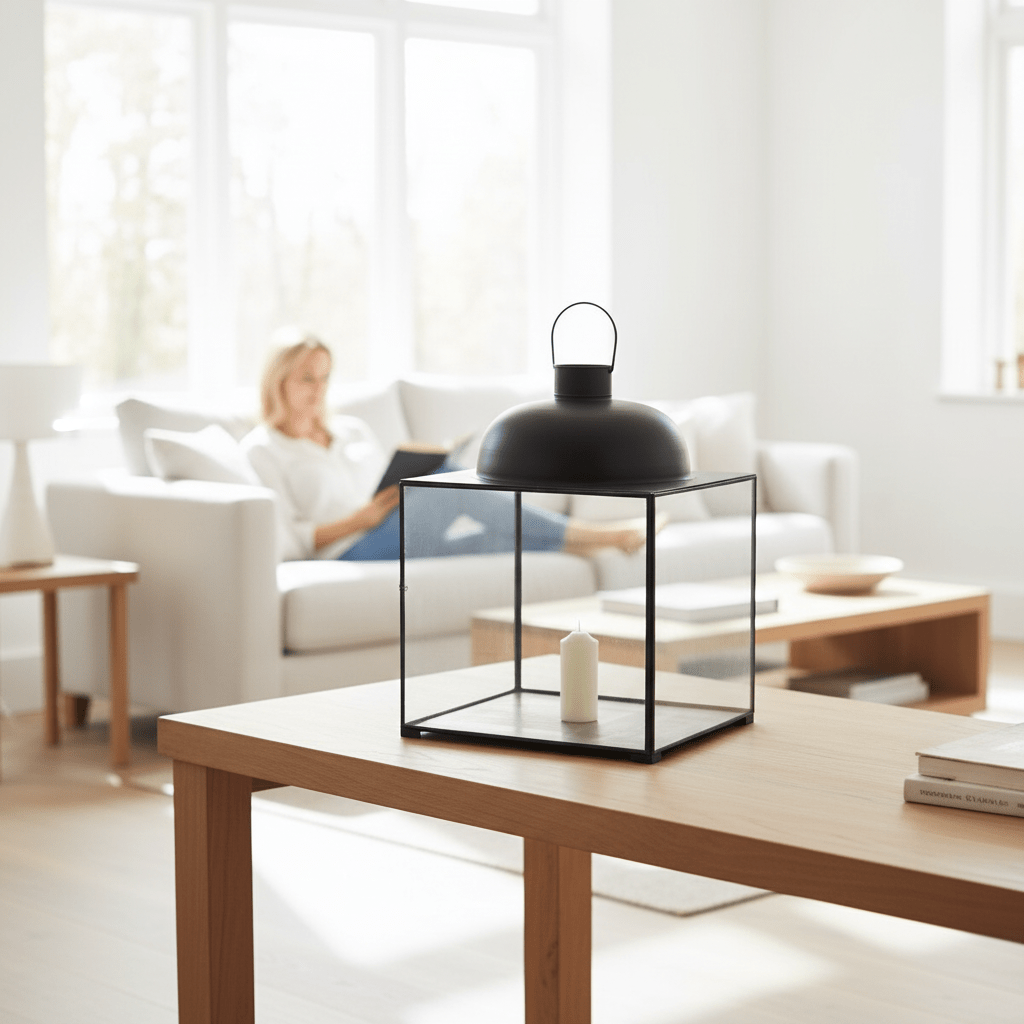 Preston Large Black Square Lantern
