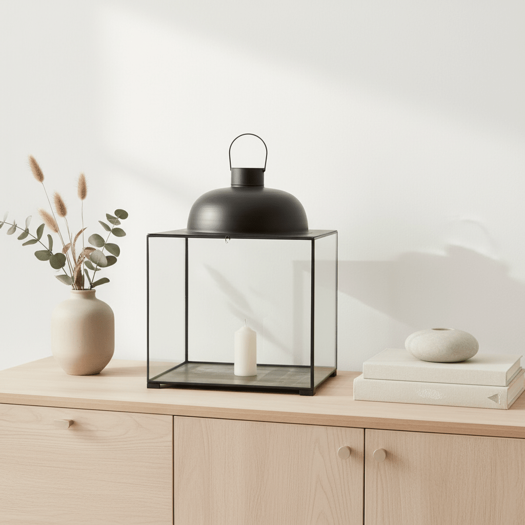 Preston Large Black Square Lantern