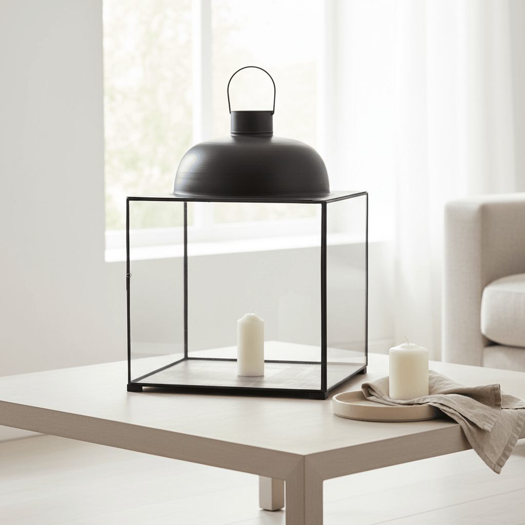 Preston Large Black Square Lantern