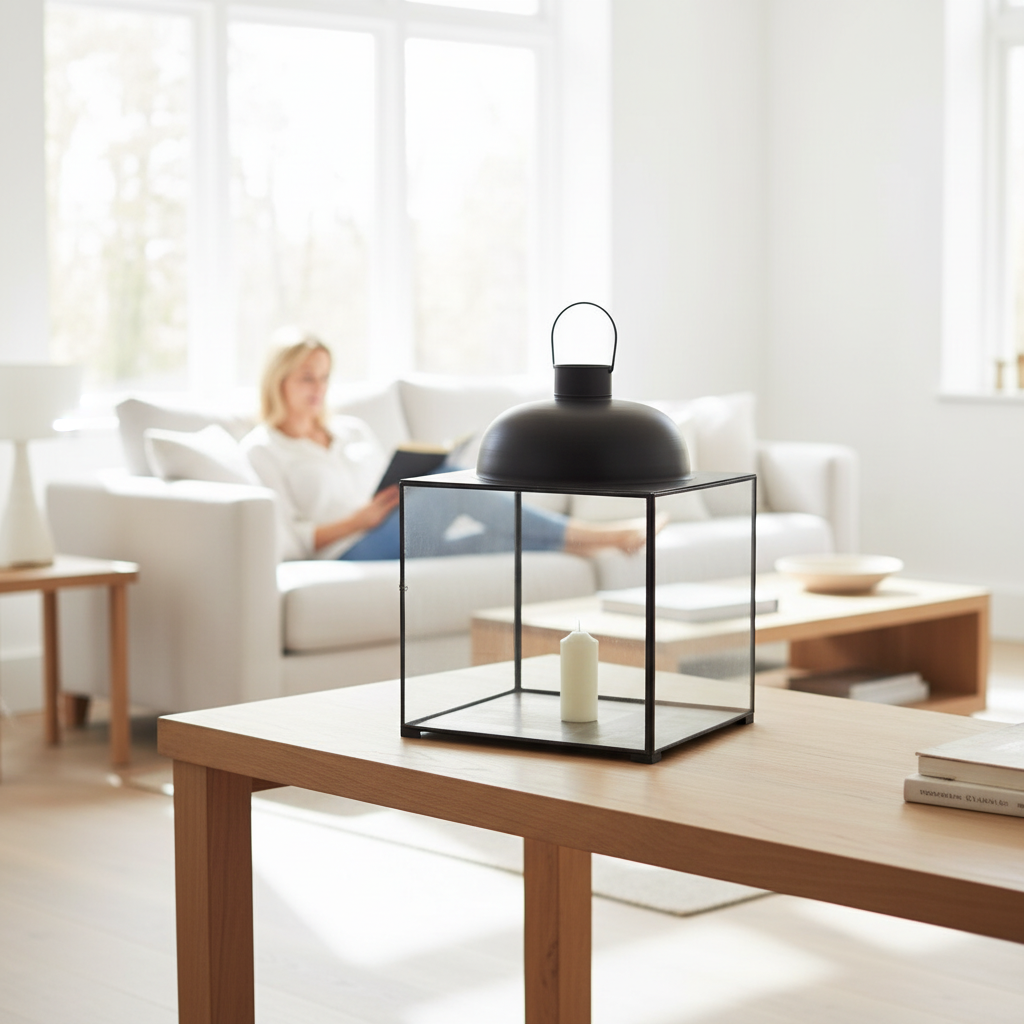 Preston Large Black Square Lantern