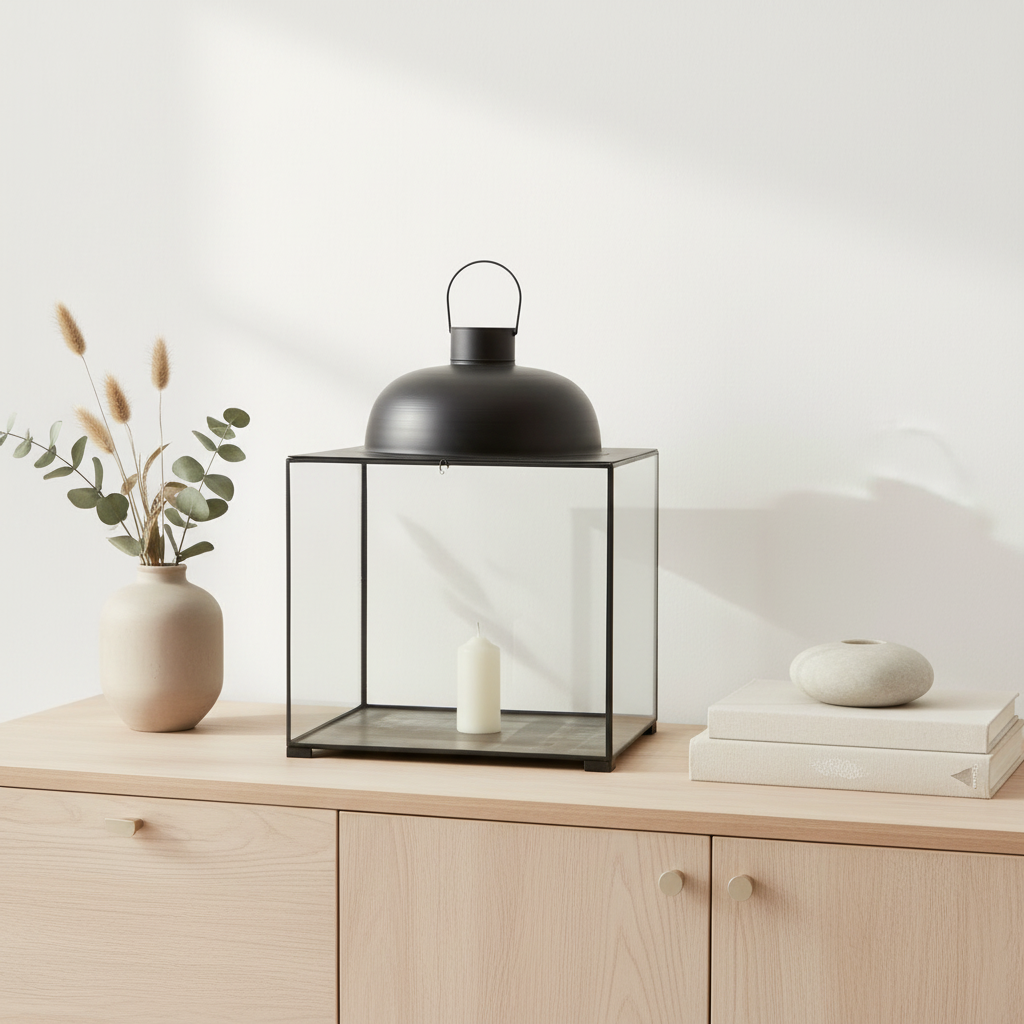 Preston Large Black Square Lantern