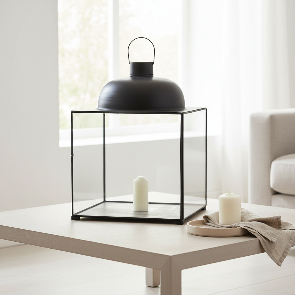 Preston Large Black Square Lantern