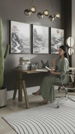 Extra Large Wall Art Framed | Set of 3 Asian Inspired Wall art Prints