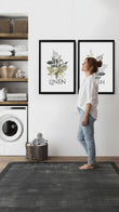 Laundry room decor accessories | set of 2 wall art prints