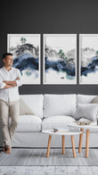 Wall picture for living room | set of 3 Japanese art prints
