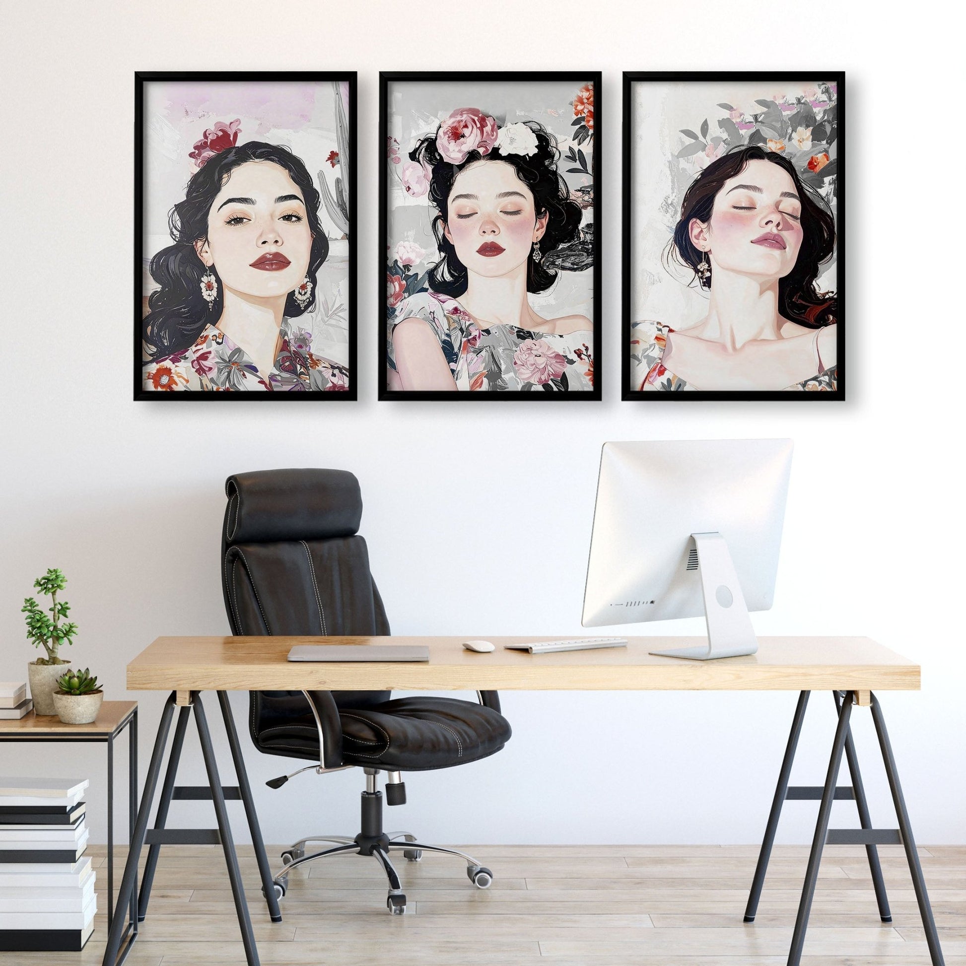 Print Sets Of 3 | Set of 3 Boho Women Wall art Prints