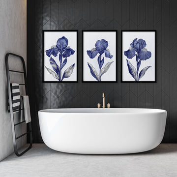 Prints For Bathroom | Set of 3 Botanical Wall art Prints
