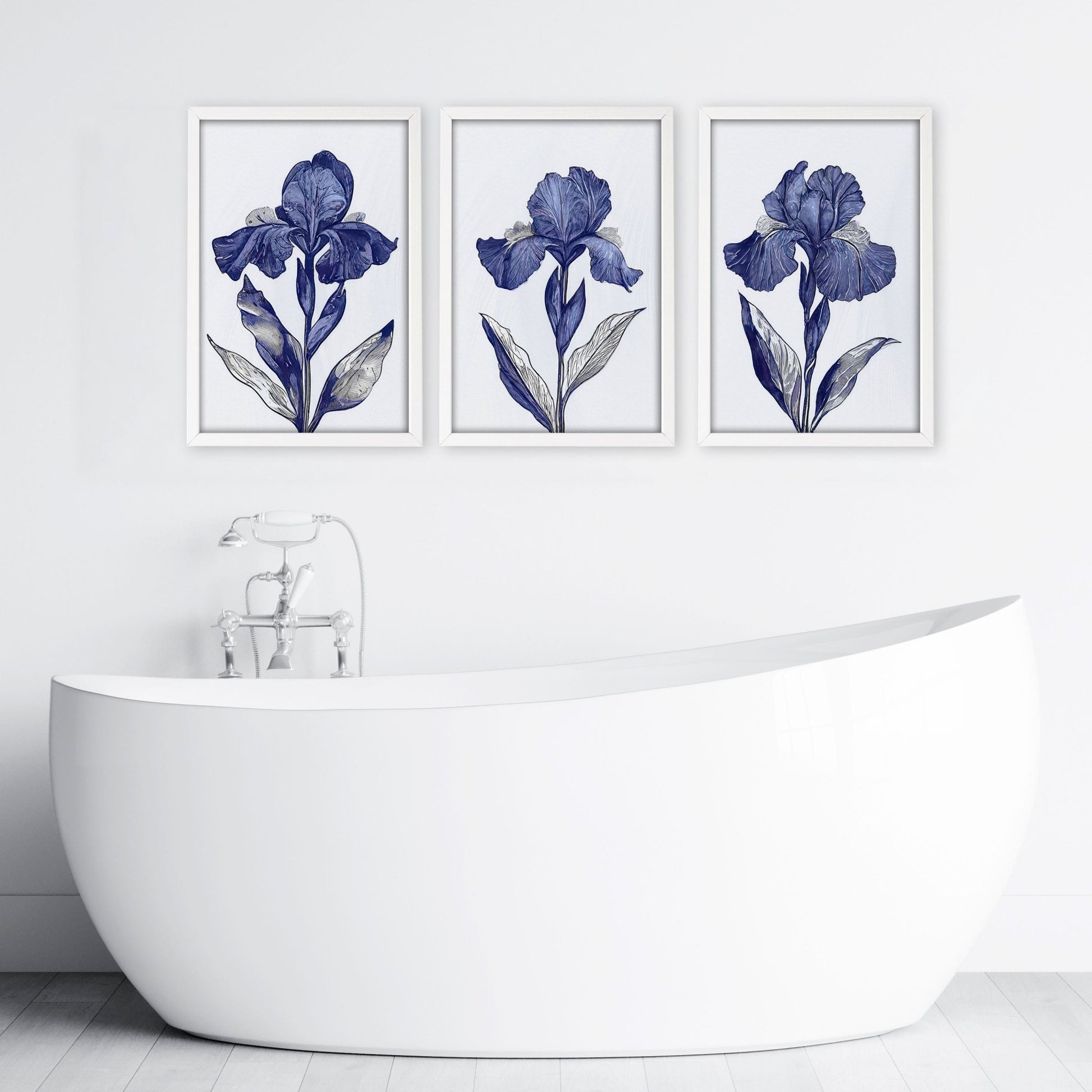 Prints For Bathroom | Set of 3 Botanical Wall art Prints