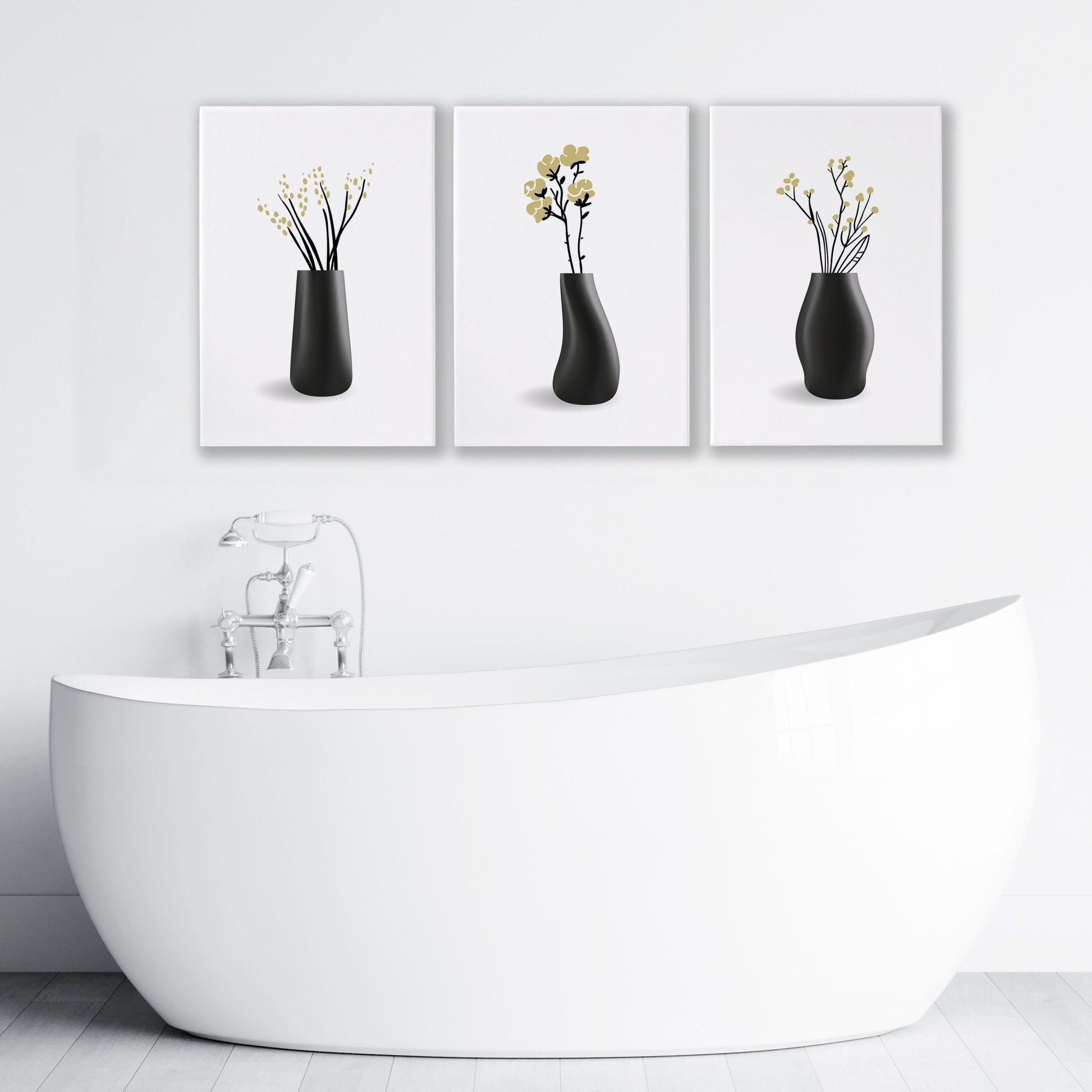 Prints For Bathroom Walls | Set of 3 Botanical Wall art Prints