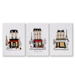 wall art for Bedroom Wall Parisian Street Scene White Beige Burgundy | 