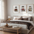 wall art for Bedroom Wall Parisian Street Scene White Beige Burgundy | 