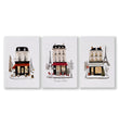 Prints for Bedroom Wall Parisian Street Scene White Beige Burgundy | 
