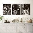 wall art for the Kitchen French Country Dark Botanical Wildflowers & Leaves Mink Tones displayed on a wall in a styled room — view 5