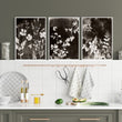 wall art for the Kitchen French Country Dark Botanical Wildflowers & Leaves Mink Tones displayed on a wall in a styled room — view 6
