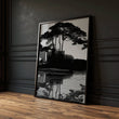 Prints Japanese Art Black Grey Moon & Pine Silhouette Japandi | Set of 3