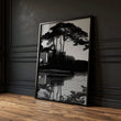 wall art Japanese Art Black Grey Moon & Pine Silhouette Japandi — piece 3 of 3 in the set