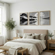 wall art Japanese Art Black Grey Moon & Pine Silhouette Japandi displayed on a wall in a styled room — view 6