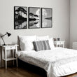 wall art Japanese Art Black Grey Moon & Pine Silhouette Japandi displayed on a wall in a styled room — view 8