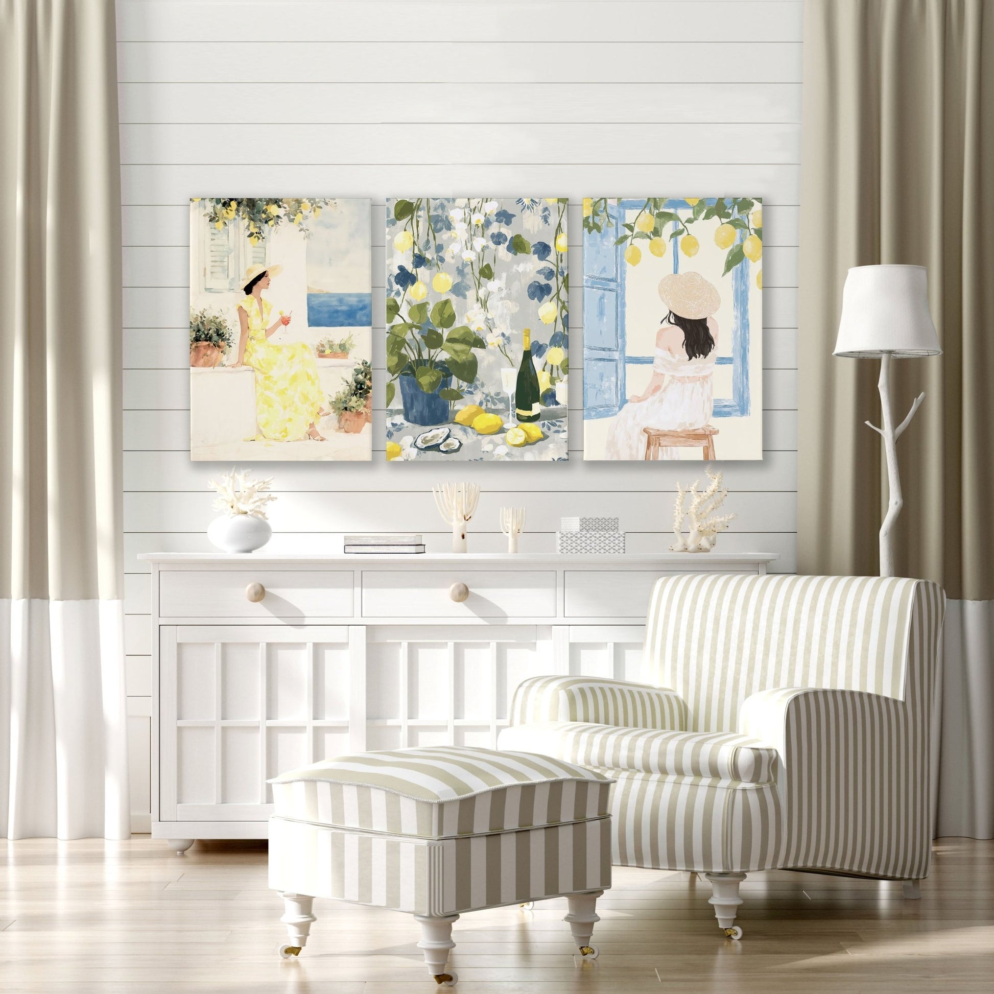 Prints of Lemons | Set of 3 Italian Lifestyle Wall art Prints