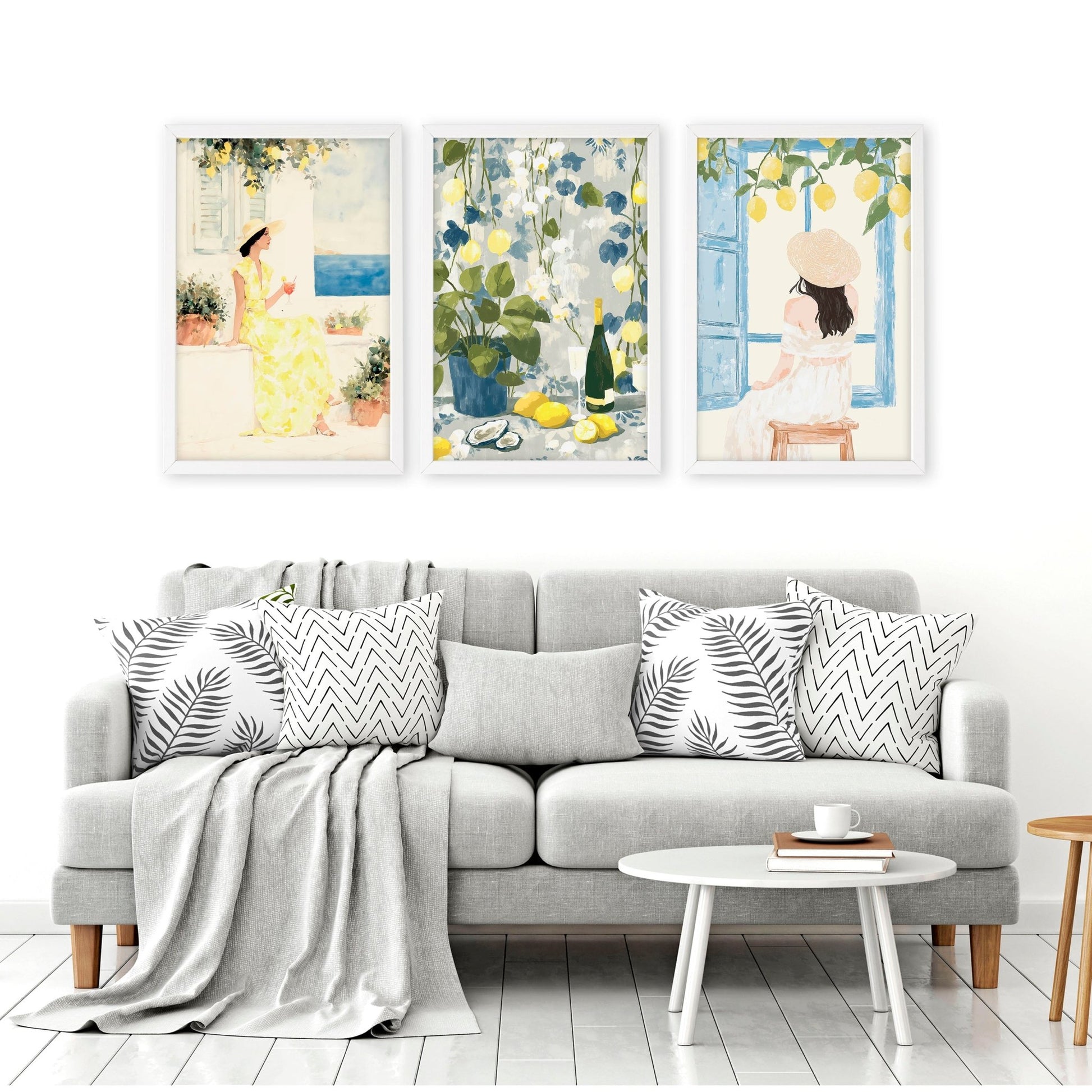 Prints of Lemons | Set of 3 Italian Lifestyle Wall art Prints