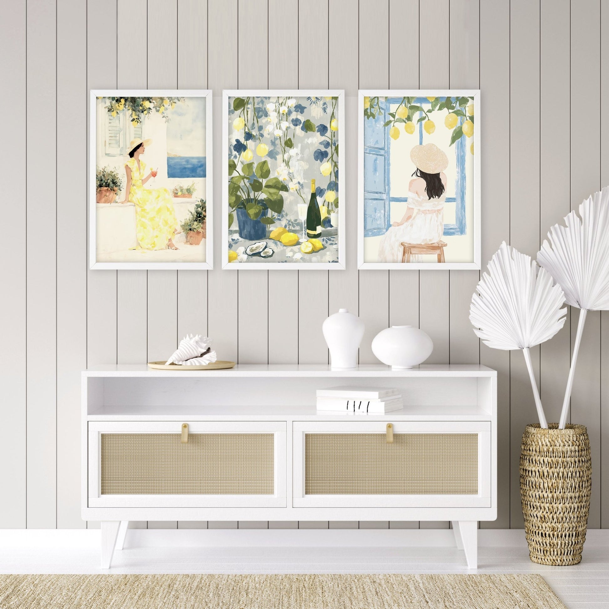 Prints of Lemons | Set of 3 Italian Lifestyle Wall art Prints