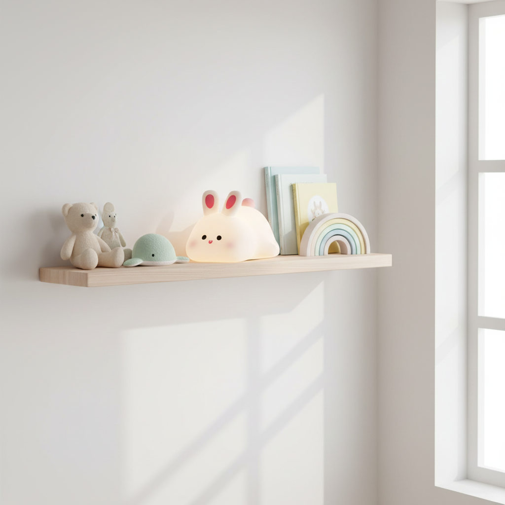 Cute LED Night Light Touch Sensor Cartoon Kid's Nightlights Big Face Rabbit Silicone Night Light Christmas Gift Bedside Lamp Home Decor