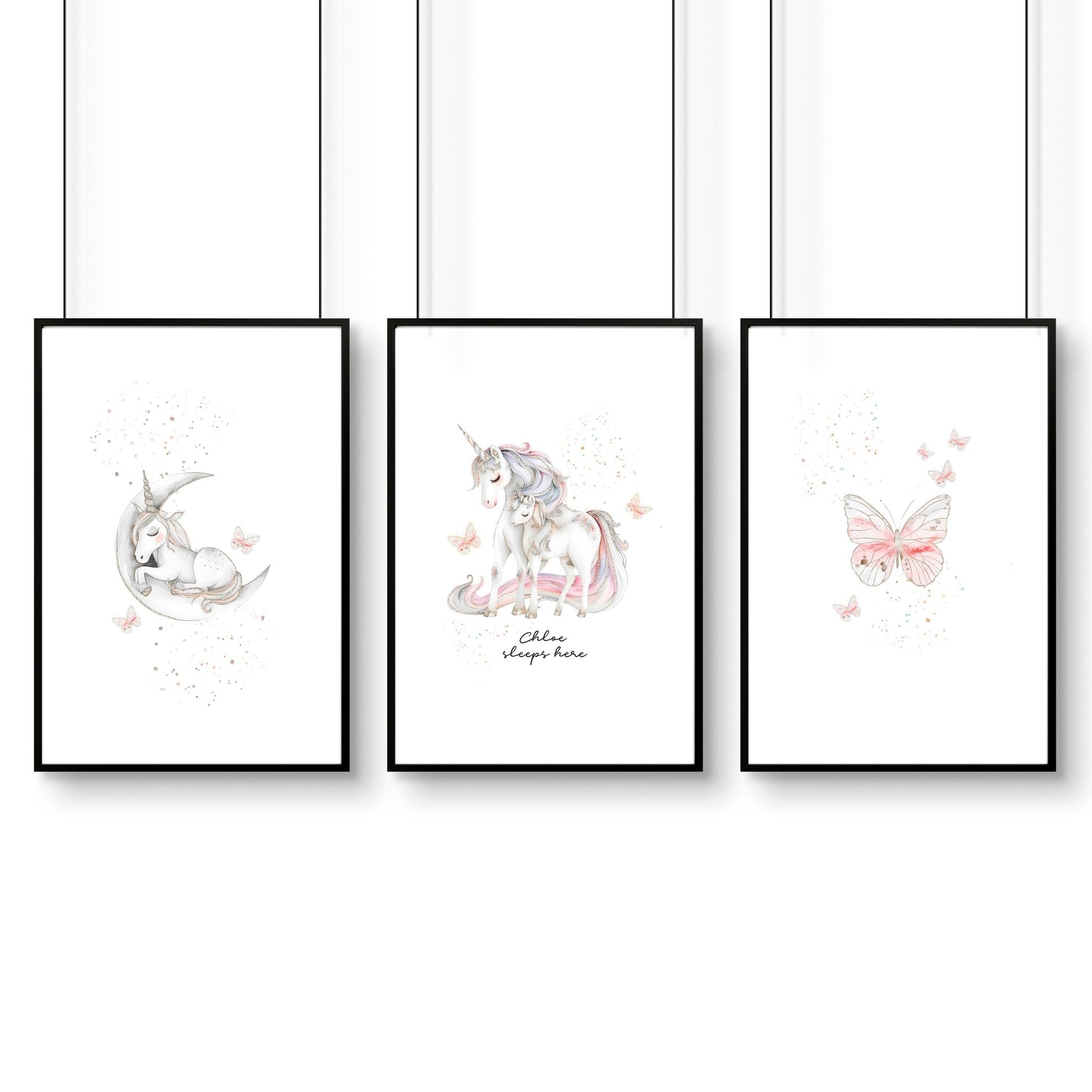 Rainbows Unicorns | Set of 3 wall art prints