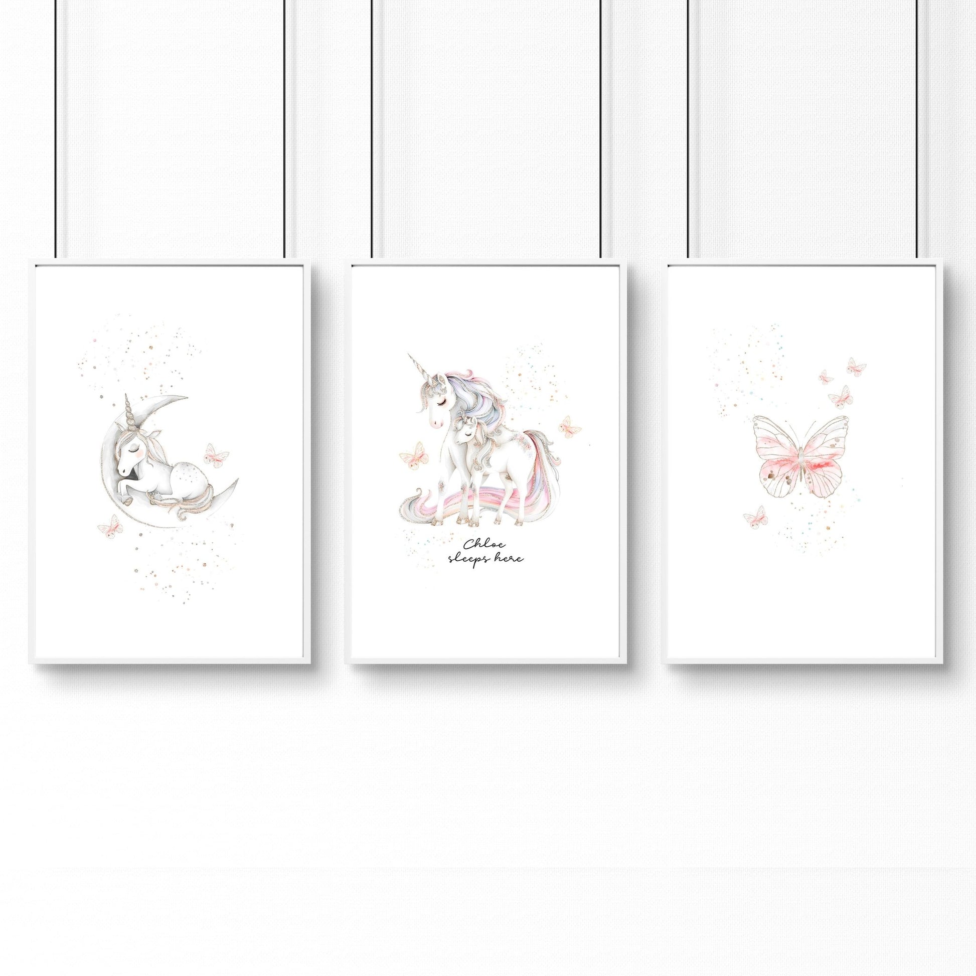 Rainbows Unicorns | Set of 3 wall art prints